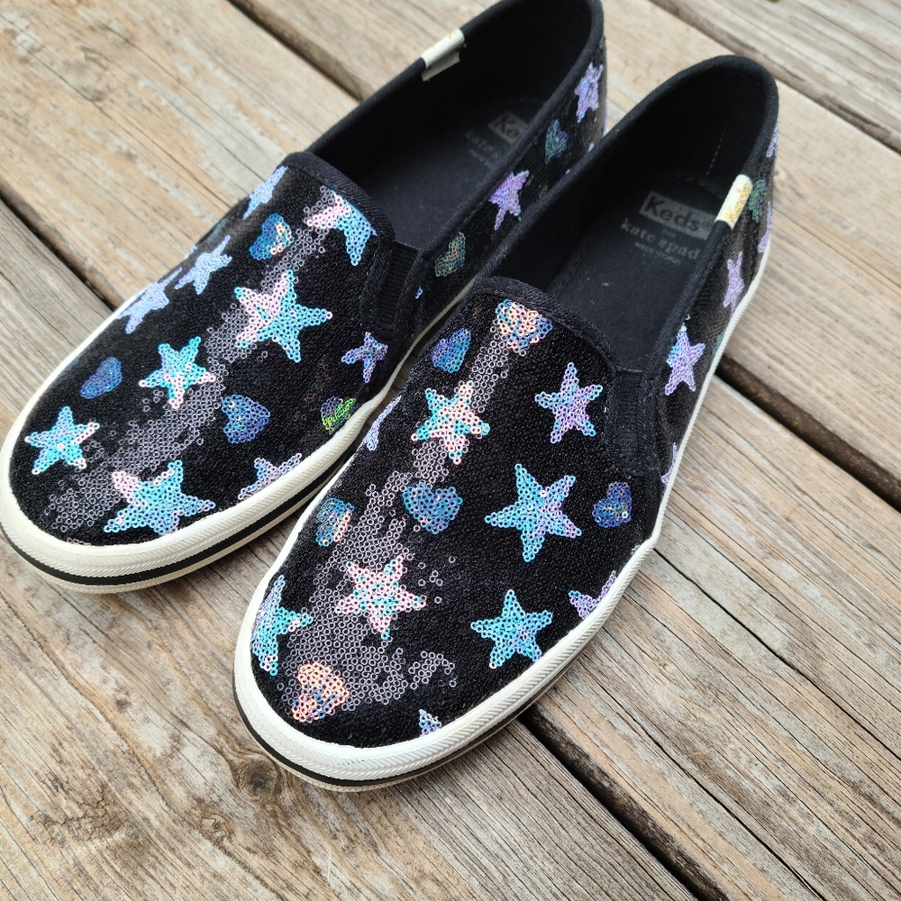 Keds x Kate spade sequin star and heart shoes